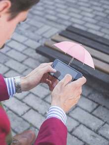 Mini Outdoor Phone Parasol With Universal Suction Cup Holder, Outdoor Anti-Glare Parasol, Polyester Fiber, Rain And Sun Protection, Universal Adjustable Anti-Glare Outdoor Phone Holder, Suitable For Mobile Phones, Kindles, Pads, Smartphones Umbrella For Women Umbrella Rainproof Windproof