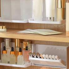 1pc Bathroom Mirror Cabinet Storage Box, Minimalist Makeup Remover Pad Organizer Rack, Dorm Room Essential