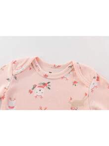 3件套时尚圣诞新生女童长袖连体衣套装秋冬 - 彩色 - 查看 3