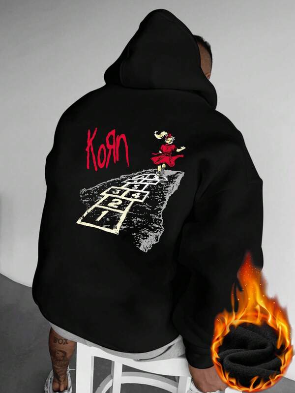 Sudadera nueva para hombres con el patrón de rayuela de los elementos de Korn Follow The Leader, de la banda de rock callejero, adecuada para uso diario en primavera, verano y otoño