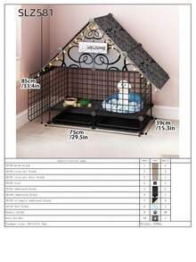 Indoor Dog Cage With Separate Litter Box For Small/Medium Dogs, Corgi & Teddy Pet Dog Kennel Fence - Multicolor - View 28