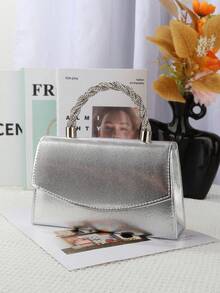 闪亮手拿包，适合正式场合和盛会，优雅时尚，女士手提包，非常适合派对、婚礼、盛会、正式晚宴，可搭配婚纱、正式礼服、舞会礼服、生日礼服。 - 銀色 - 查看 4