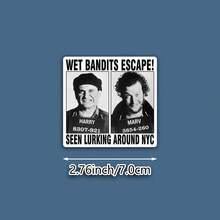 1/3 Pcs "Wet Bandit Escape! Harry And Marv" Vinyl Sticker - Waterproof Matte Car Decal Featuring Classic Characters From "Home Alone", Outdoor Sticker | Humorous Theme | Adhesive Sticker - Multicolour - View 3