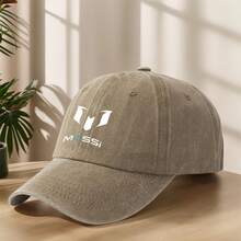 MESSI Personalized Print Baseball Cap Classic Washed Retro Hat High-Quality Unisex Soft Comfortable Sweat-Absorbing Breathable Duckbill Cap Outdoor Casual Sports Hat Spring Summer Fashion Adjustable Sun Hat - 灰色的 - 查看 10