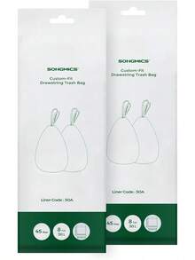 SONGMICS Drawstring Bin Liners, 30L Bin Liners, Code 30A, Customized, 2 Rolls, 90 Pieces, White KRB30A02 - Boxed (50 L Code K) - View 2