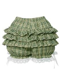 .Women's Pankatsu, Pumpkin Pants, Cake Layered Shorts, Leggings, Anti-Shine Shorts - 綠色 - 查看 3