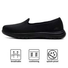 Skechers ON-THE-GO FLEX 女士轻便休闲鞋，透气步行运动鞋，款式 136504-BBK - 黑色 - 查看 1