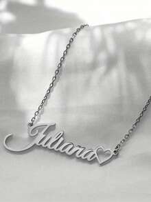 [Custom Necklace] Personalized Name Necklace - Heart Pendant - Multicolor - View 5