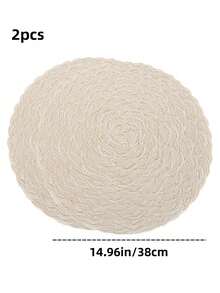 Round Woven Placemats 15 Inch Set Of 4 Bohemian Woven Washable Kitchen Table Placemats For Family Gatherings, Wedding Parties