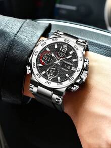 Foxbox Men's Fashion Versatile Business Commute Electronic Watch FB0033 - Silver - View 3