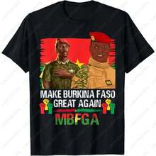 Ibrahim Traore Make Burkina Faso Great Unisex TShirt Vintage Classics Aesthetic Camisetas Men Print Women Tee Cotton Summer Tops - 黑色 - 查看 1