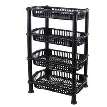 Multipurpose 3 Or 4 Shelf Storage Rack Unit For Kitchen Bathroom Office Home Organiser Plastic Shelves Utility Cart - Silver Or Black - Black 4 Tier - View 10