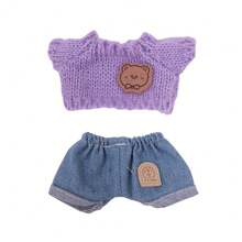 (Solo ropa) Nuevas existencias Ropa para muñeca La Bubu sentada de 17 cm, suéter, jeans, sombrero, gafas, dije de teléfono, zapatos, combinación de atuendo para muñeca La Bubu de 1ra/2da/3ra generación