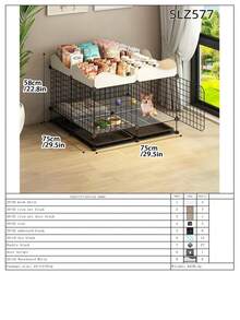 Indoor Dog Cage With Separate Litter Box For Small/Medium Dogs, Corgi & Teddy Pet Dog Kennel Fence - Multicolor - View 21