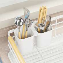 SIDIANBAN Dish Drying Rack For Kitchen Counter - Large Dish Rack With Drainboard, Rustproof Dish Drainer With Utensil Holder For Sink, 43 X 30.5 X 14 Cm Black