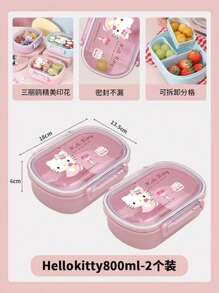 Sanrio 1 Pezzo Set Contenitore Pranzo Rosa Hello Kitty & Friends - A prova di perdite, Rettangolare, Contenitore Pranzo in Plastica con Scomparti, Lavabile a Mano per Lavoro, Scuola e Viaggio, Scatola Porta Pranzo | Contenitore Pranzo a Tema Personaggio | Facile da Pulire, Sanrio, Ritorno a Scuola