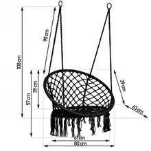 Outdoor Macrame Swing Chair Hammock Chair Hand Woven Rope Swing Y- Stop Hammock Chair For Home Bedroom Patio Deck Garden Indoor Ins Style Fringed Hanging Chair. Home Indoor Woven Hanging Basket. Nordic Style Balcony Rattan Chair. Slouchy Rocking Chair - Multicolor - View 12