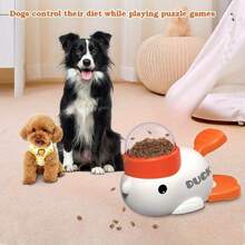 Interactive Push-Activated Dog Treat Dispenser - Duck Shaped Slow Feeder Puzzle Toy, Durable Plastic Pet Entertainment Toy, Suitable For Puppies And Adult Dogs, Healthy Eating Promotion, PetSafe Material, Training Tool