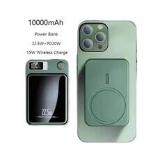 15W 无线磁吸移动电源，10000mah 大容量，适用于 iPhone16-12 超级快速充电，LED 电量显示，带 USB 和 Type-C 端口的便携式充电器，安全稳定的聚合物锂电池，适合户外玩耍、购物、旅行，适用于 Apple iPhone、iPad、Android 手机的便携式电源，适合家人、朋友、生日、圣诞节、冬季、新年的礼物 - 紫色 - 查看 2