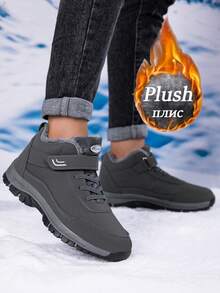 1 Pair Plus Size Warm Snow Boots, Women's 2025 Winter New High-Top Short Tube Boots, Middle-Aged And Elderly Thickened Warm Walking Shoes, Unisex Snow Boots, Women Size 35-46