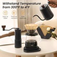 Pour Over Coffee Maker Set 20 Oz Borosilicate Glass Server Carafe And Glass Coffee Dripper With 100pcs Cone Paper Filter Hand Coffee Brewer For Home Camping Outdoor - Clear - View 6