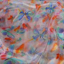 100% Mulberry Silk Scarf For Women Lightweight Long Scarves Beach Wraps Cover Up -Travel Photography Scarfhalloween - 藍色粉紅色蝴蝶 - 查看 10