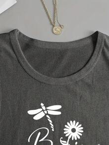 Women T-Shirts - Black and Gray - View 4