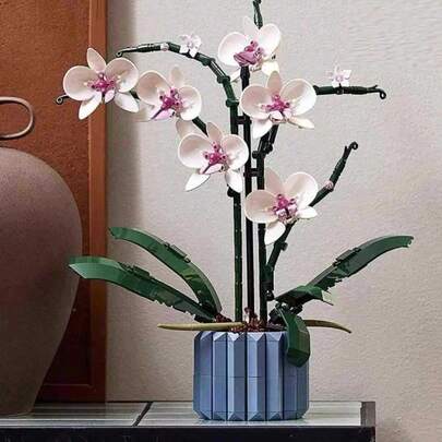 Artificial Flower Building Blocks Set - DIY Home Decoration Kit For Adults, Girlfriends, Mom - Christmas, Birthday, Valentine's Day Gifts