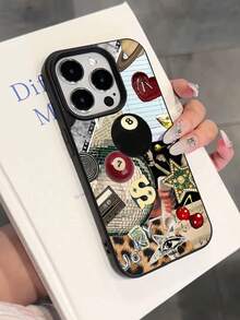 1pc Cute & Fashionable Billiard Ball Pattern Soft Silicone Phone Case, Anti-Slip & Shockproof, Compatible With Apple, Phones - Multicolor - View 1
