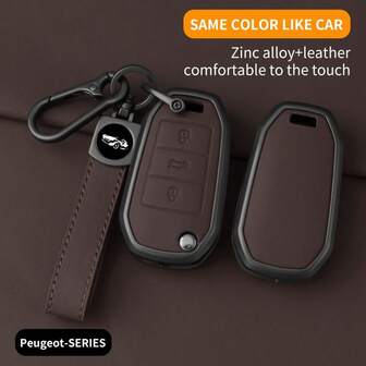 Foldable Leather And Metal Case For Car Key, Accessories For Peugeot 208 301 308 3008 For Citroen C3 C3L C3-XR C4 Cactus