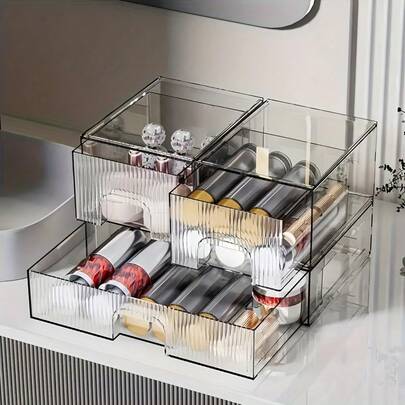 4 صناديق تخزين مستحضرات التجميل شفافة قابلة للتكديس، أدراج أكريليك، صناديق فرز بلاستيكية، رفوف أدراج شفافة لقناع الوجه، مناسبة للخزانات، تخزين أحمر الشفاه ومستحضرات العناية بالبشرة والمجوهرات، قناع الوجه، أحمر الشفاه، المجوهرات، ديكور الغرفة، هدايا العطلات