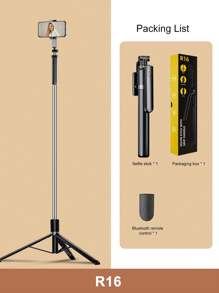 170cm/ 66.9-Inch Remote Control Bluetooth Alloy Selfie Stick Mobile Phone Stand, LED Fill Light, Suitable For Shooting Video, Recording Life, Telescopic, 360° Rotation, Anti-Shake, Folding Portable Three-Legged Handheld/Ground Selfie Stick