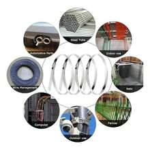 Bridas de acero inoxidable 100% para uso en jardines, granjas, automóviles, sitios de construcción, talleres y otras áreas, como reparación de cercas, envoltura de calor residual, agrupación de cables, fijación de mallas de alambre, tuberías, techos y toldos. - Unitalla - Ver 8