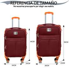 Set Of 2 Travel Suitcases, 20 And 18 Inches, With Rigid Wheels And A Lock. - 酒紅色 - 查看 2