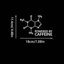 Caffeine Chemical Formula Vinyl Car Stickers, Waterproof , Suitable For Cars, Laptops, Water Bottles - White Text Stickers On A Black Background, Car Accessories