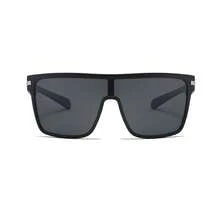 1pc Men's Fashion New Large Frame Fashion Glasses - Black Frame Gray Film - View 3