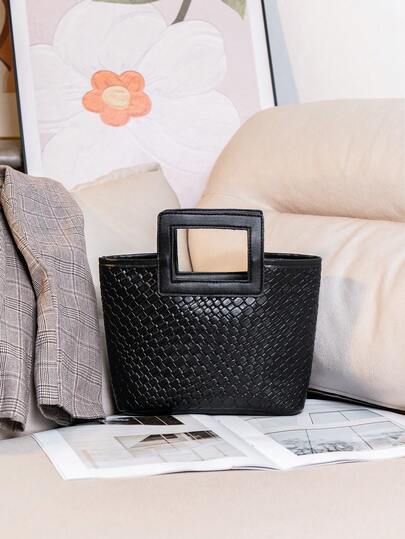 New European Style Woven Bag, Travel Bag, Fashion Portable Storage Bag, Evening Bag, Woven Handbag, Mini Handbag, Perfect For Evening, Wedding Party, Best Match, Suitable For Women, Girls, Students, Travel, Vacation, Beach, Holiday, Gift, Party