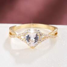 1pc Minimalist Heart Shaped Design Elegant Women Ring - Multicolor - View 41