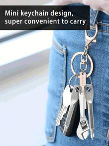 3pcs Mini Screwdriver Set With Keychain, Adjustable Metal Pocket Tool Kit, Suitable For Camping Accessories, Multifunctional Mini Wrench Keyring - Universal Tools For Car, Bicycle, Motorcycle Repair - Creative Gifts For Men