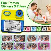 Kid Camera,Instant Print Camera With 2 Rolls Of Printer Paper, 1080P Digital Camera Toys For 3-12 Years With Christmas And Birthday Gifts For Girls And Boys 3 4 5 6 7 8 9 10 11 12 Years Old. Halloween, Christmas, Thanksgiving Day