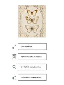 1pc Frameless Vintage Butterfly Print Cottagecore Wall Art With Antique Moth, Neutral Melancholy Insect Poster, Dark Academia Decor, Botanical Drawing For Bedroom, Frameless Ethereal Garden Canvas