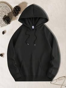 Comfortable Sweatshirt With I Love Ramen Print - Black - View 5