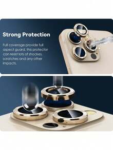 9片装相机镜头保护膜，兼容 15 Pro和15 Pro Max，9H钢化玻璃搭配超薄铝合金边框，超清晰，易于安装，防刮擦，适用于日常、办公、家庭使用。防水防震防摔防刮擦，保护手机摄像头。 - 9pcs - 查看 3