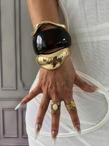 3件套/1件串珠手链，金色手链，宽手链，厚手链，手链套装，宽手链，女士手链，送她的礼物 - 彩色 - 查看 13