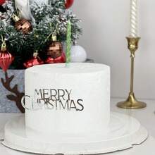 1 buc/3 buc/6 buc auriu argintiu Crăciun fericit acrilic tort lateral decorațiuni pentru petrecere de Crăciun DIY tort decorațiuni consumabile Crăciun decorațiuni de Crăciun pijamale de Crăciun cadouri de Crăciun decor de Crăciun