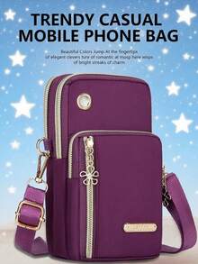 迷你手机袋、腕带包、多口袋小钱包、女士钱包、时尚拉链钱包、女士休闲手拿包、多功能手机包、腕带包、小型女士斜挎包、多拉链金属装饰手机单肩包、便携手提包、臂包 - 彩色 - 查看 1