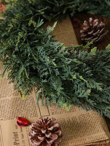 1/2pcs Artificial Cedar Wreath, Aglaia Odorata Wreath, Boxwood Wreath, 41cm/16.14 Inches, Artificial Plant, Artificial Flower, Artificial Plant, Green, PE Material, School Dormitory Office Decoration, Outdoor Gathering Event Festival Birthday Party Decoration, Home Entrance Hotel Restaurant Living Room Bedroom Wedding Banquet Kitchen Garden Decoration, Christmas Decoration Home Decor Christmas Decorations Room Decor - Green - View 6