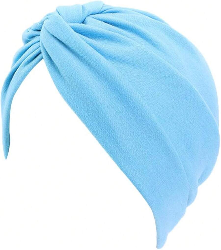 Chemo Sleep Turban Headwear Scarf Hat For Cancer Patient Hair Losshalloween - Lake Blue - View 1
