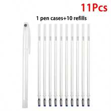 Set de 11/24 piezas con 20 recambios de bolígrafos marcadores de tela de alta temperatura de colores variados con 4 estuches, bolígrafos marcadores de tela borrables con calor para costura, sastrería y acolchado (color de tinta de bolígrafo rojo aleatorio) - Multicolor - Ver 19