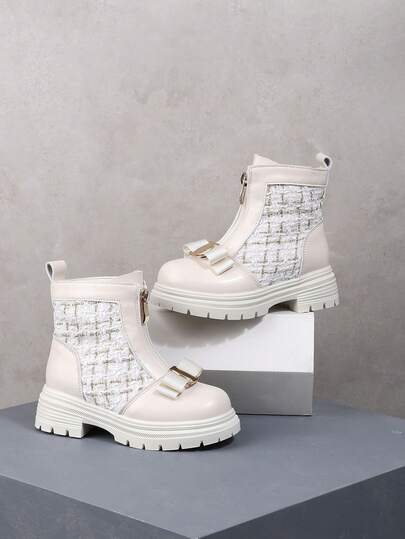 Bright Color Children's Boots, Flat Non-Slip Girls Ankle Boots, Fashion Bright Color Girls Leather Boots, Autumn/Winter